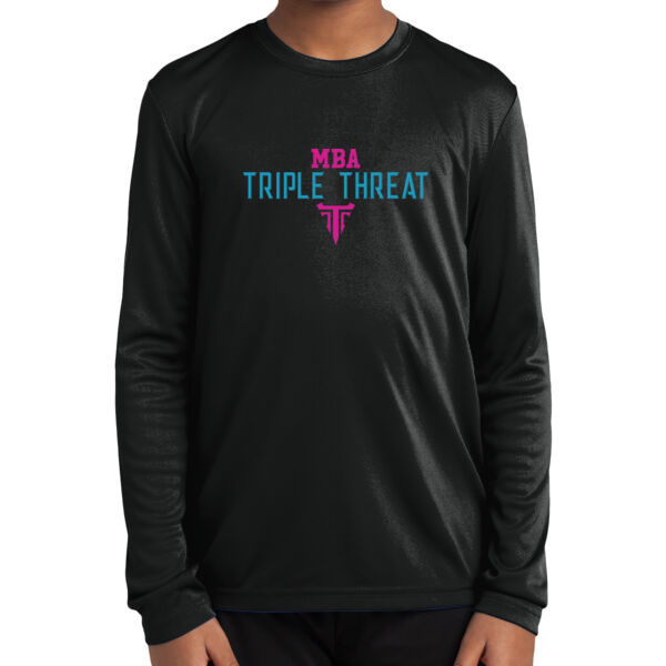 Triple Threat Basketball Youth Long Sleeve Competitor Tee Thumbnail